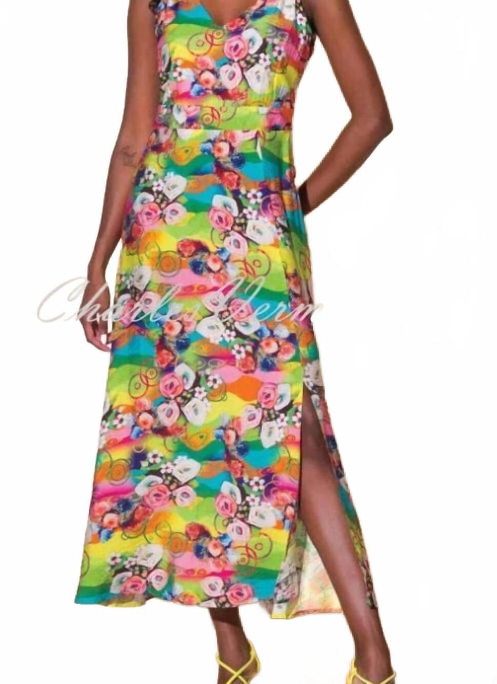 NEW ALISON SHERI a-line slip-on dress in multi color